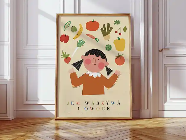 Wyjątkowa oferta Plakat Jem warzywa i owoce_ONA