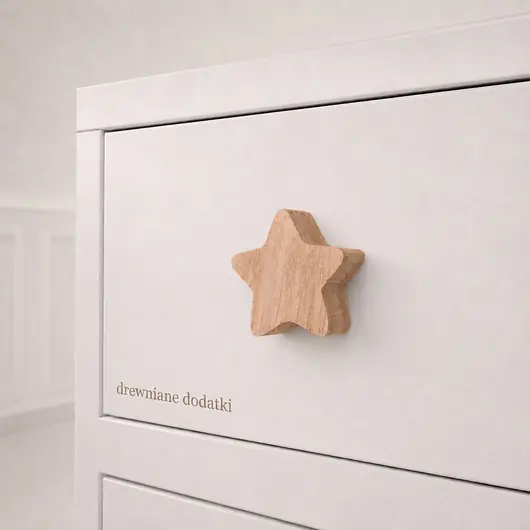 Wyjątkowa oferta Drewniane gałki do mebli, gwiazda