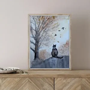 Bestseller Oryginalna akwarela. Kot 30x40cm