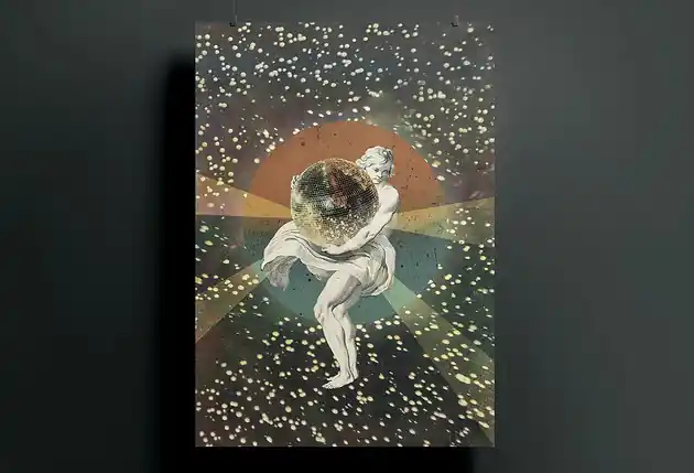Nowy Plakat - kolaż - Disco Ball - 30x40