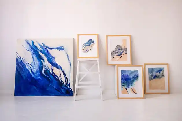 Obraz na płótnie ręcznie malowany The Sound of the Waves 100x100 cm Wyjątkowa oferta