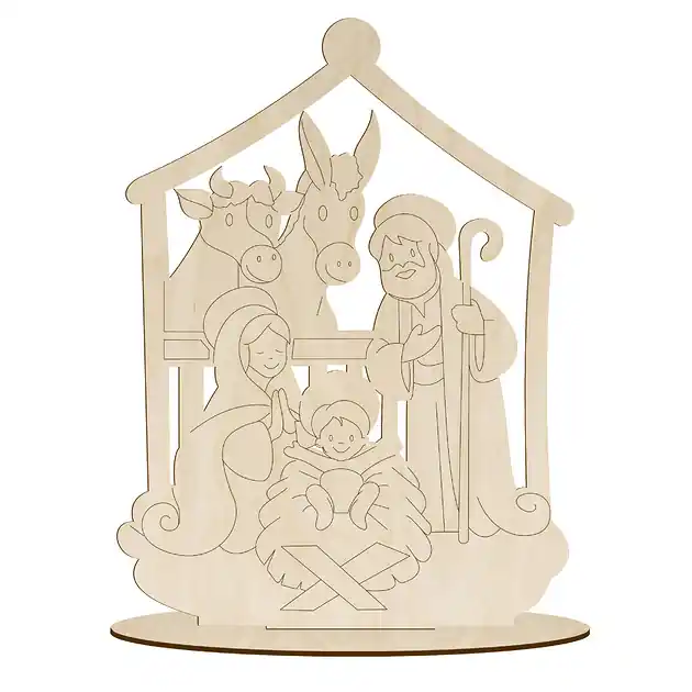 Drewniana Szopka Stajenka do Decoupage Ozdoba Figurka STOJĄCA Świąteczna Obniżka ceny