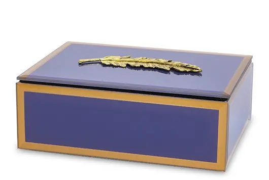 Szybka dostawa Szkatułka z MDFu z ozdobą 6x16x11,5 cm fioletowa