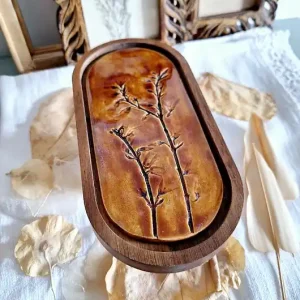 Bezpieczne zakupy Ceramiczna podstawka w drewnie