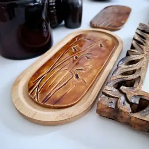 Ceramiczna podstawka w drewnie Ekspresowa dostawa