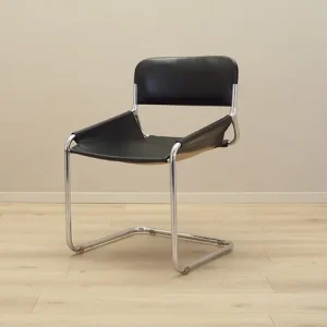 Krzesło skórzane, włoski design, lata 70, produkcja Włochy Ostatnie sztuki