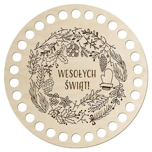 Podstawa Dno Drewniane do Koszyka z Otworami Szydełko Baza 15cm Świąteczna Łatwy zwrot