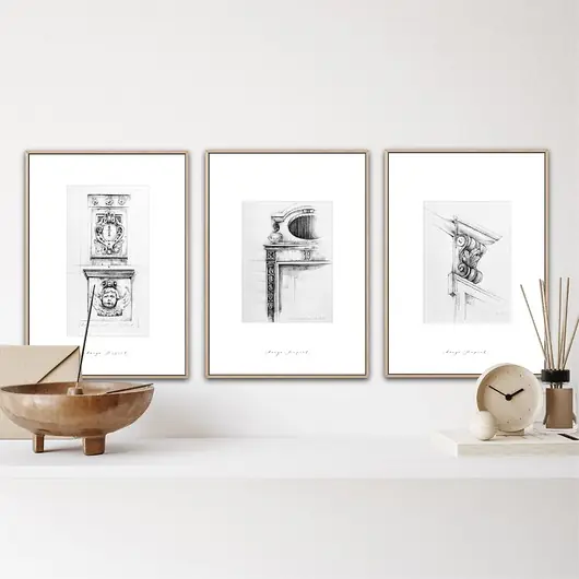 Detale architektoniczne - Komplet 3 reprodukcji Tylko dziś
