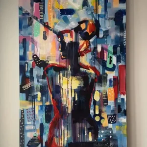 Obraz na zamówienie kupującego - abstrakcyjna kobieta - 100x70 cm Rabat