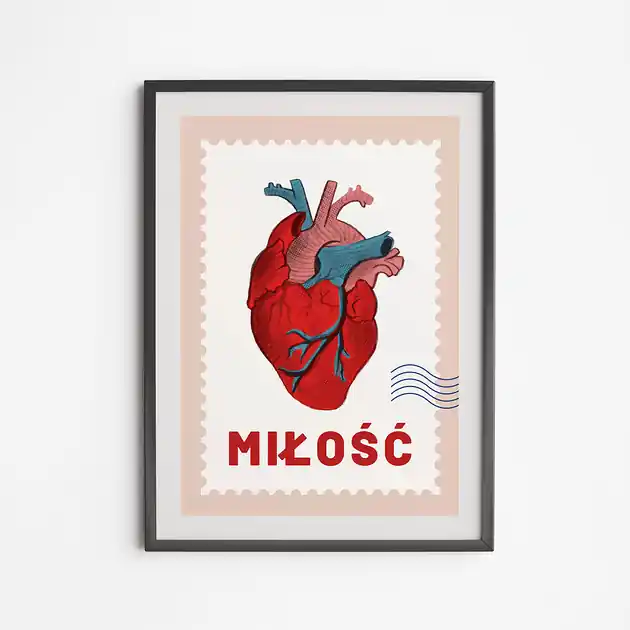 Niska cena Plakat Serce Miłość