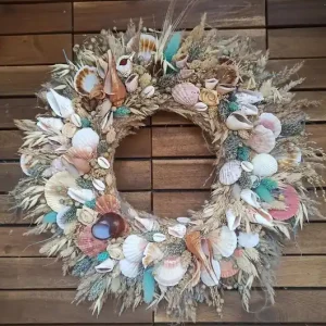 Wianek z muszlami, blue summer wreath, rozmiar 45 cm Hit sprzedaży