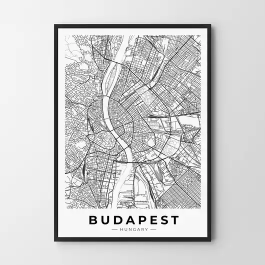 Plakat Budapeszt - mapa Ekspresowa dostawa