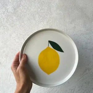 Talerz porcelanowy z cytryną LA LUZ / 21 cm Ostatnie sztuki