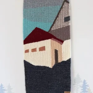 Obniżka ceny Ręcznie tkany kilim - makatka wełniana - MAZURSKI DUŻY DOM