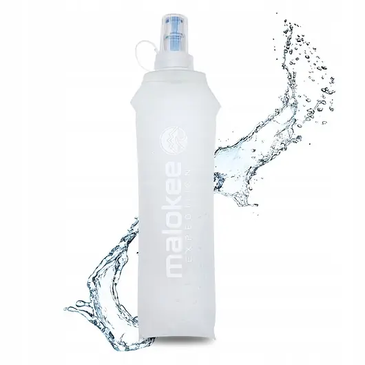 Miękki bidon softflask 500 ml biały do biegania na wodę składany Popularny