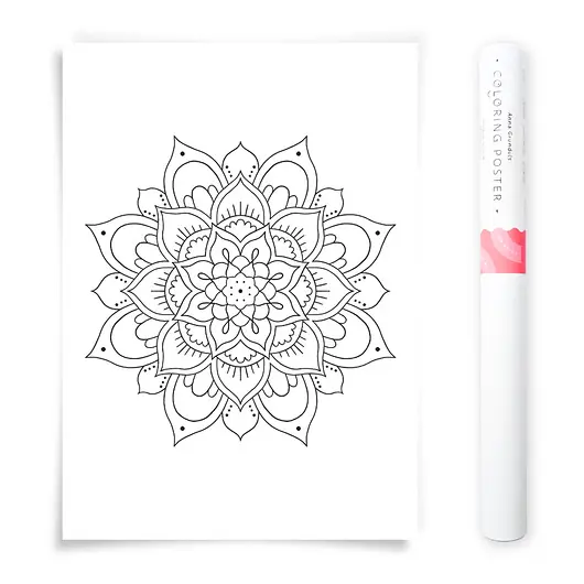 Nowy Plakat do Kolorowania Mandala 50x70cm