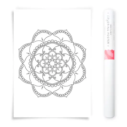 Szybka wysyłka Plakat do Kolorowania Mandala 50x70cm
