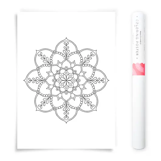 Dostępne od ręki Plakat do Kolorowania Mandala Kwiatowa 50x70cm