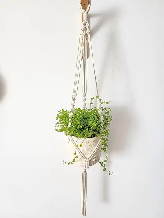 Nowość Kwietnik, makrama na doniczkę o śr.20-25cm- mocna wytrzymała dł.115cm