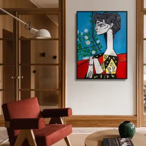 "Jacqueline z kwiatami" - Pablo Picasso - obraz na płótnie lub plakat Kup online
