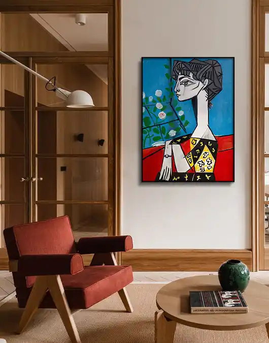 "Jacqueline z kwiatami" - Pablo Picasso - obraz na płótnie lub plakat Kup online