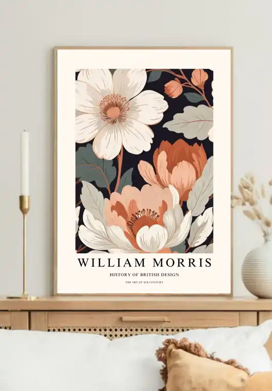 PLAKAT dekoracyjny ,kwiaty William Morris, wystawowy Szybka dostawa