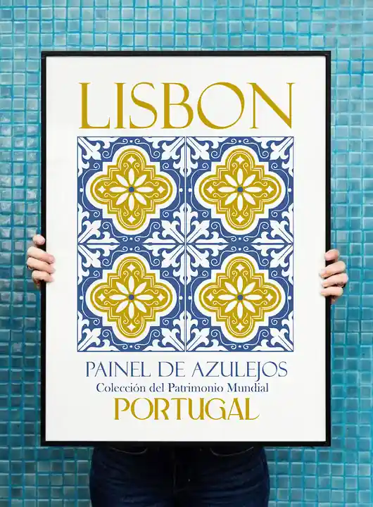 Ograniczona ilość Plakat Lisbona kafelki
