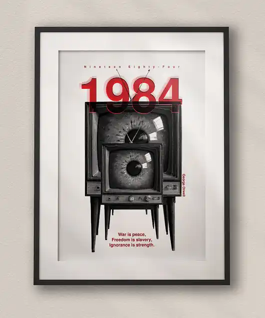 Plakat George Orwell 1984 - Kolaż Fine Art - Dekoracja Ścienna Do Salonu Hit sprzedaży