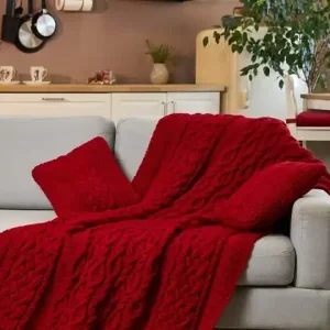 Niska cena Czerwony pled 130x200cm