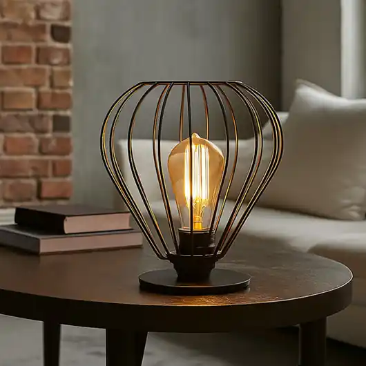 Czarna geometryczna lampka nocna z drutów ZAKYNTOS LOFT Tylko do końca tygodnia