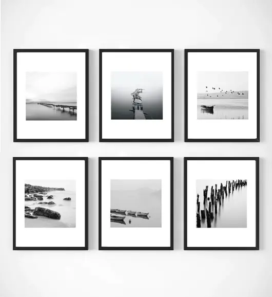 Czarno białe fotografie nadmorski krajobraz plakaty Okazja
