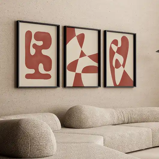 Szybka dostawa Zestaw trzech plakatów red abstract