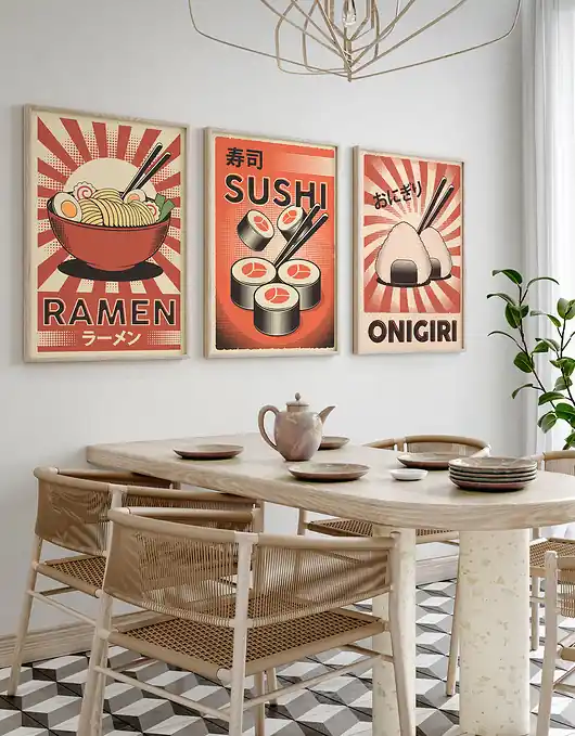 Hit cenowy Zestaw plakatów - Sushi Ramen Onigiri (set207)