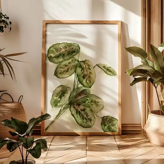 Maranta akwarela botaniczna ręcznie malowana oryginał Wyprzedaż