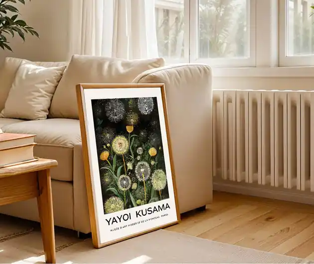 PLAKAT dekoracyjny zielona łąka dmuchawce Kusama Tylko dziś