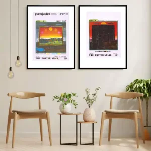 Plakat Dwie oprawione okładki czasopisma PROJEKT z 1977 r, aut. Jan Sawka Oferta limitowana