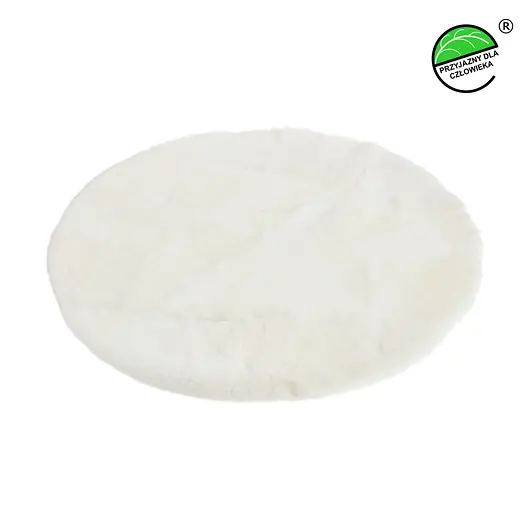 Łatwy zwrot Okrągły dywan, mata z owczej skóry 100% naturalny Biały