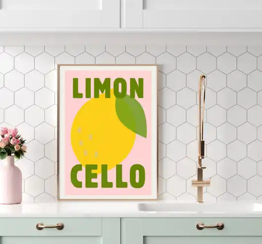 Wyjątkowa oferta Limoncello poster, plakat cytryny, dekoracja ścienna kuchni