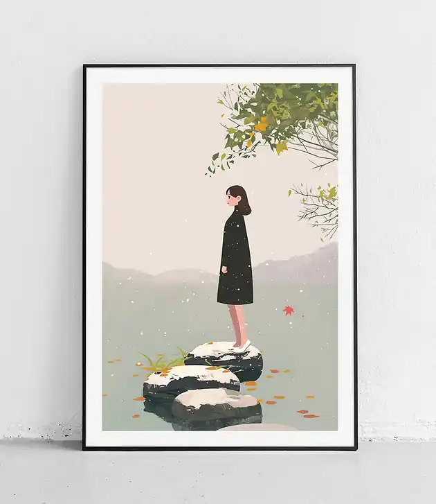 Super okazja Plakat Samotna chwila nad wodą