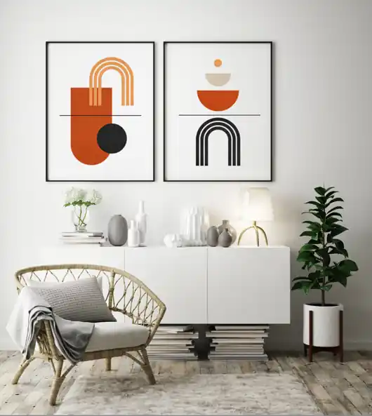 Bezpieczne zakupy Plakat Zestaw geometrie w kolorach ziemi