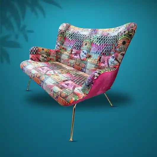 Łatwy zwrot Sofa dwuosobowa złote nogi Massimo Jazz