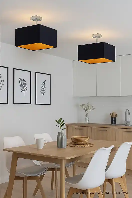 Szybka wysyłka Plafon sufitowy do kuchni z abażurem ALBA GOLD w stylu glamour