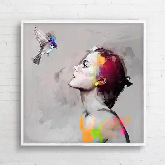 Bezpieczne zakupy Obraz na płótnie "She &Bird"