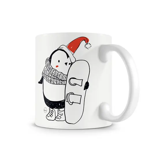Wyjątkowa oferta Zimowy kubek z pingwinem, snowboard