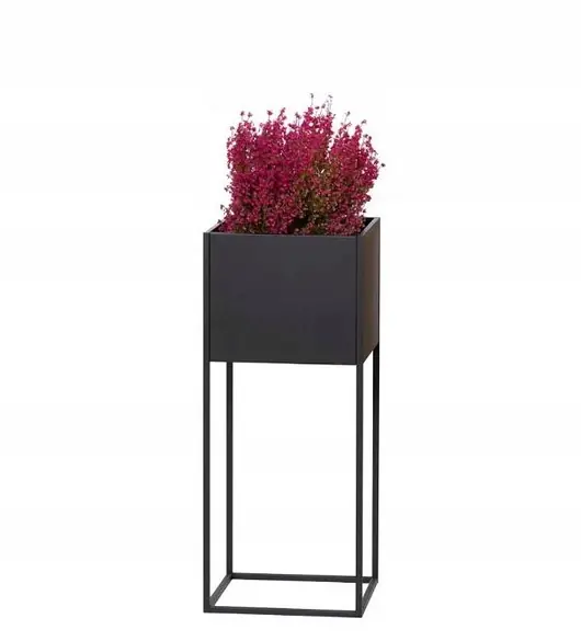 Darmowy zwrot DONICA METALOWA, kwietnik stojący 60cm CZARNY Loft