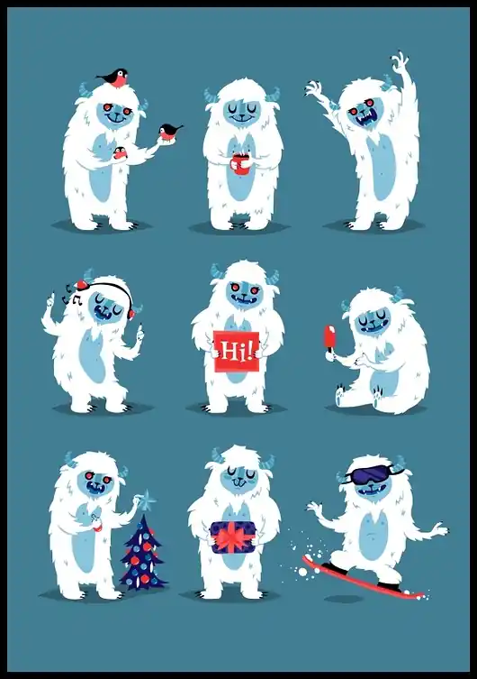 Plakat "Świąteczny yeti" Sprawdź teraz