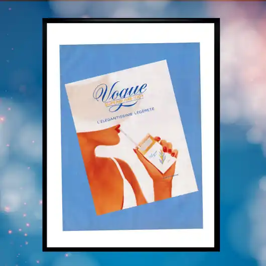 Obniżka ceny Plakat Oprawiona francuska reklama papierosów VOGUE