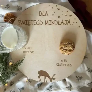 Okazja Drewniany talerzyk dla Świętego Mikołaja