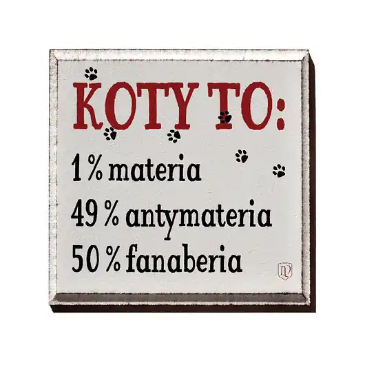 Ostatnia szansa Tabliczka z napisem o kotach