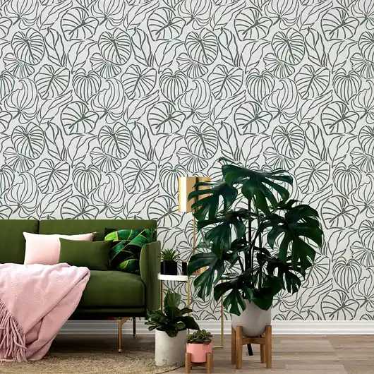 Ostatnia szansa Powtarzalny szablon malarski /DECO TROPICAL LEAVES
